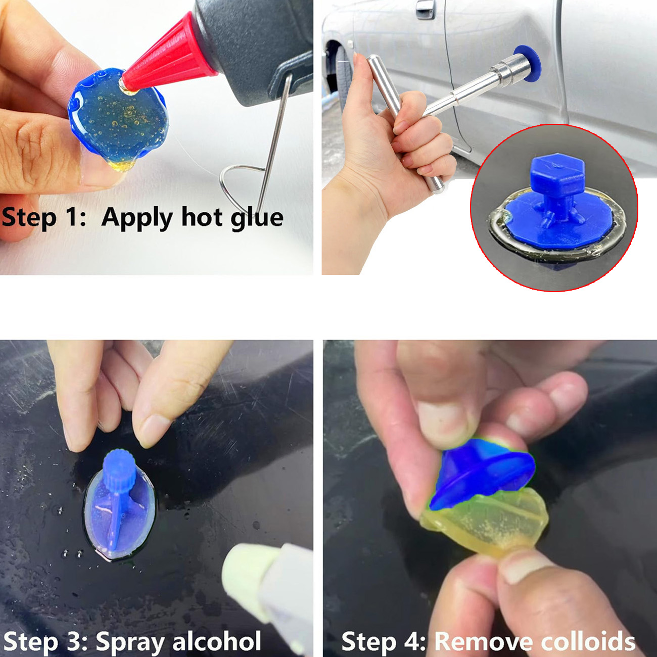 Acessórios do carro corpo removedor de amassados kit-t slide martelo extrator de amassados ferramentas para porta de geladeira de carro ding reparação