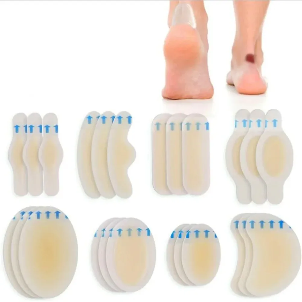 10Pcs/Set Gel Heel Protector Foot Care Patches Adhesive Blister Pads Hydrocolloid Heel Liner Shoes Stickers Pain Relief Plaster