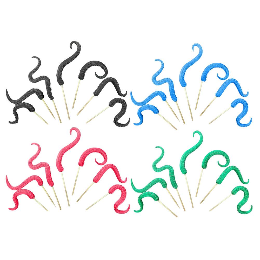 Juego de decoración de resina de tentáculo de mar, poste de planta de pulpo, maceta, 7 piezas