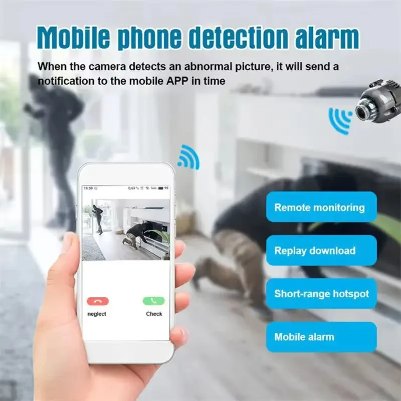 Mini 1080P HD Camera WiFi Wireless Night Vision Motion Detection Video Camera Home Security Camcorder Audio Video Recorder