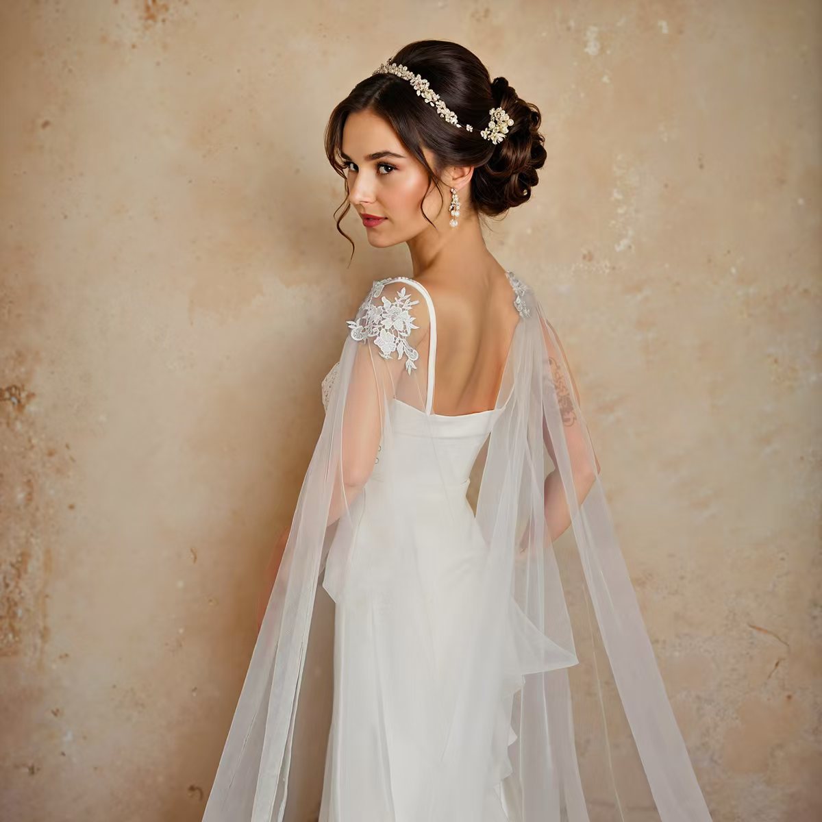 Hochzeit Bolero Braut Cape Schleier Hochzeit Zubehör Langer Umhang Schal Weiche Abend Cape Jacke Spanisch bestickte Tücher GP14