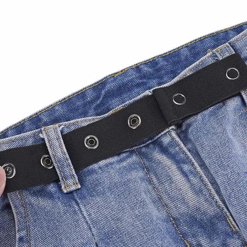 Hebilla de cinturón de Jeans Invisible para hombres y mujeres, extensión de hebilla de ajuste de expansión elástica, cinturón Perezoso