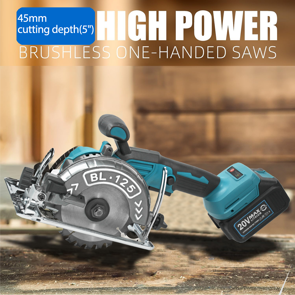 コードレス電気丸鋸,調整可能な木製切断機,makitaバッテリー用手動木工鋸,125mm