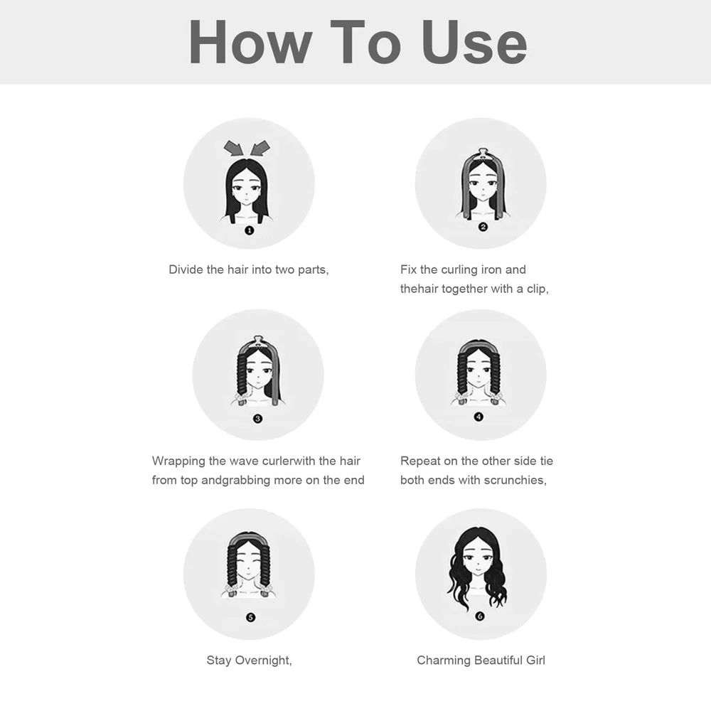 4 pezzi in 1 bigodini in spugna con 1 clip e 2 elastici - aste arricciacapelli morbide per capelli lunghi/corti, strumenti per lo styling fai da te