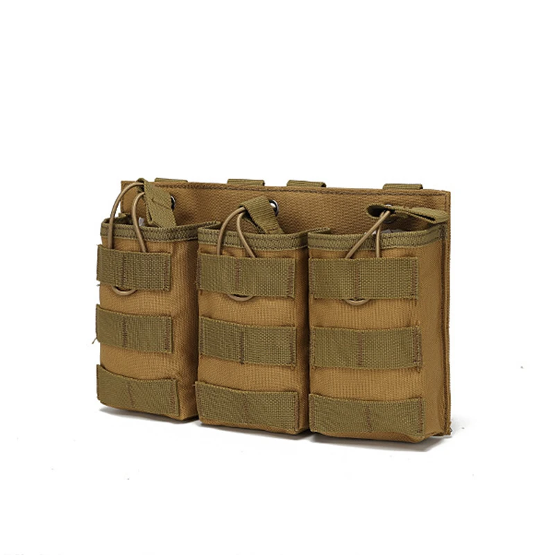 Chaleco táctico Triple para revistas, bolsa de accesorios Molle AK m45.56 mm, bolsa de almacenamiento para walkie-talkie, tela de nailon 600D