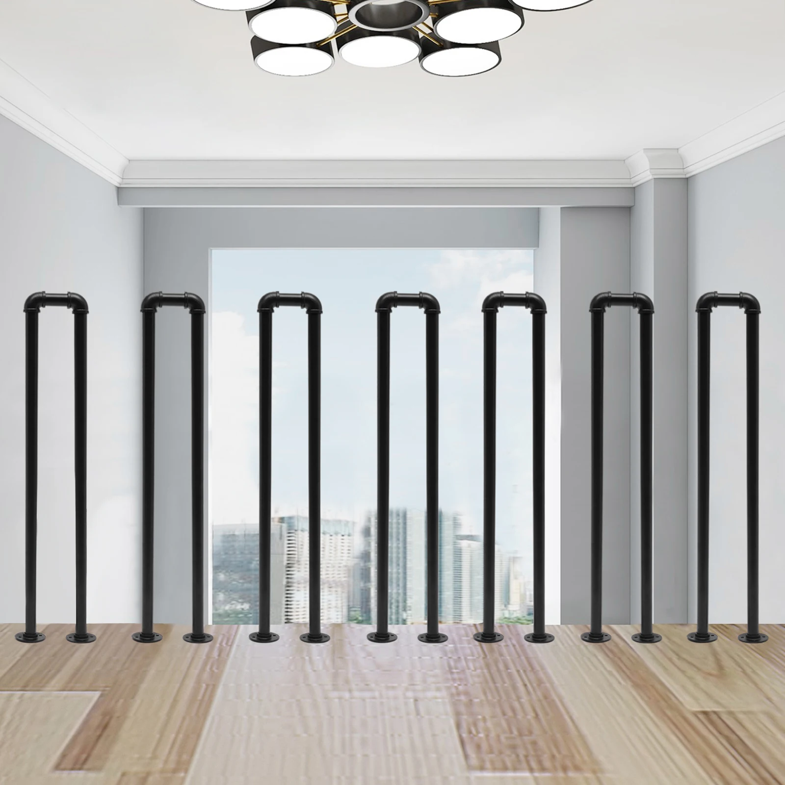 U-shaped Handrail for Stairs, Stable Base for Secure Fixing, 20x100cm Galvanized Steel, Suitable for Home and Commercial Use