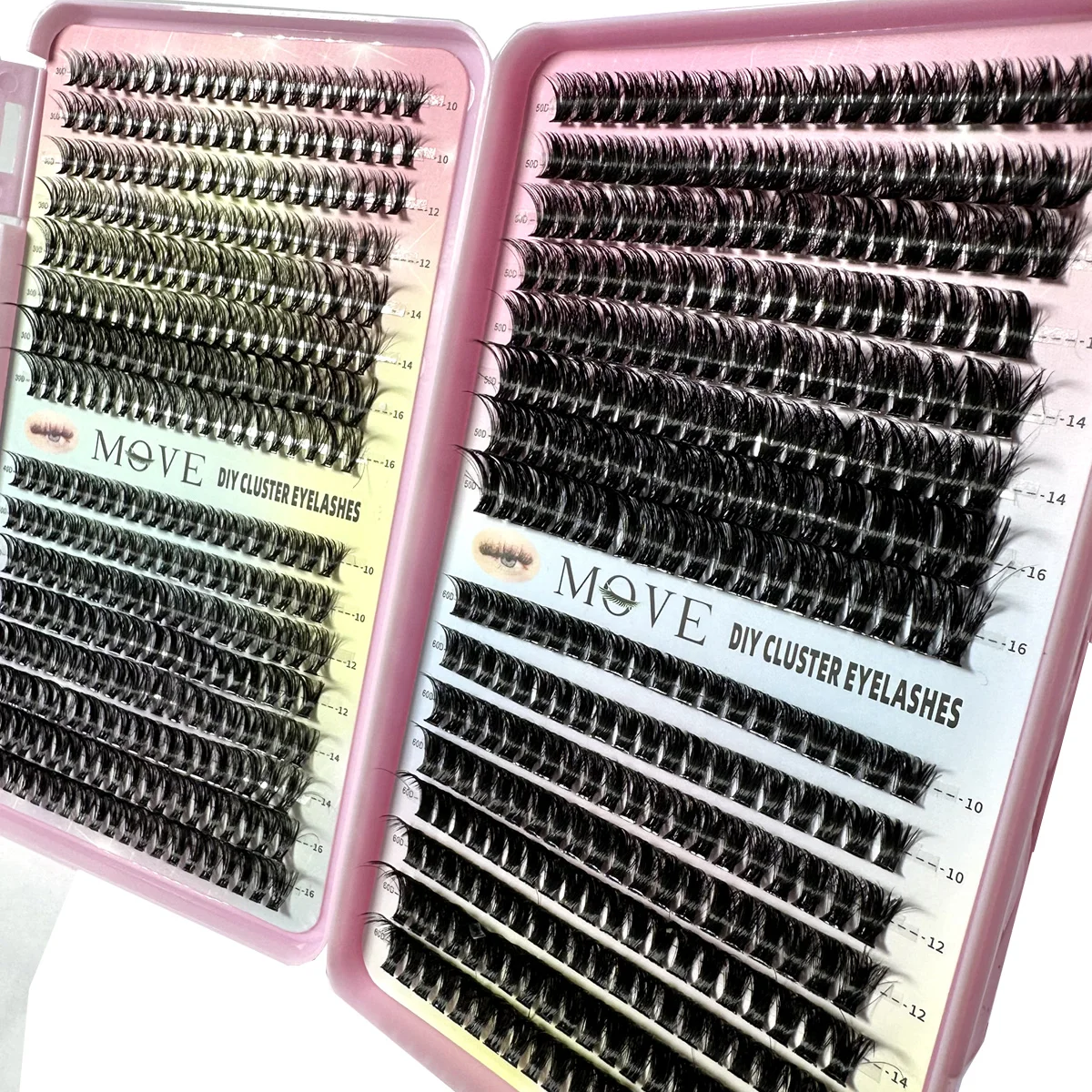 ใหม่ 640 Cluster Lashes Kit 5D Fluffy หนา Eyelash Extension Kit ปริมาณผสมถาด Faux Mink Lashes Lash แต่งหน้า