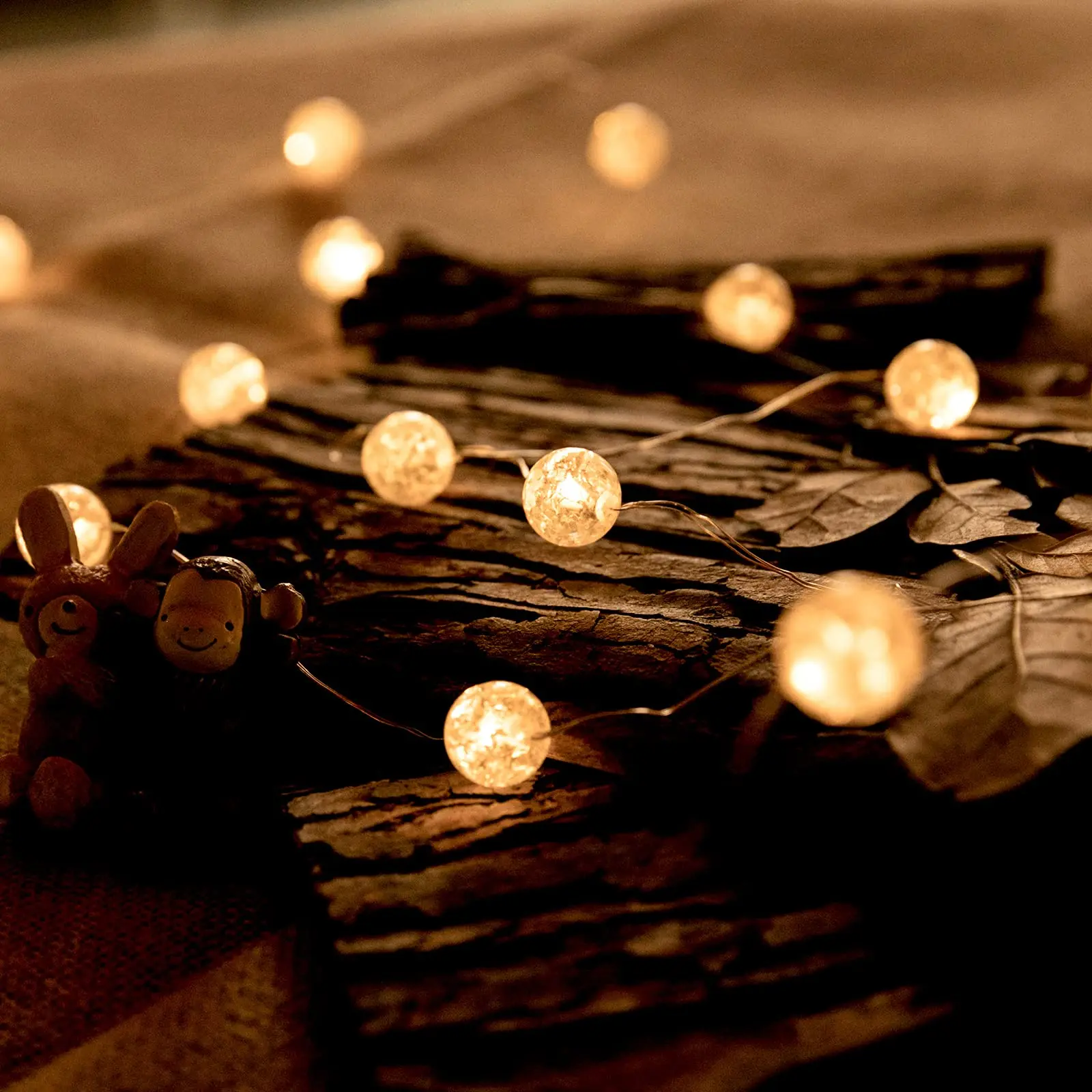 2 เมตร Fairy Garland LED Ball Silver String ไฟกันน้ําสําหรับต้นคริสต์มาสงานแต่งงานตกแต่ง USB/แบตเตอรี่ขับเคลื่อน