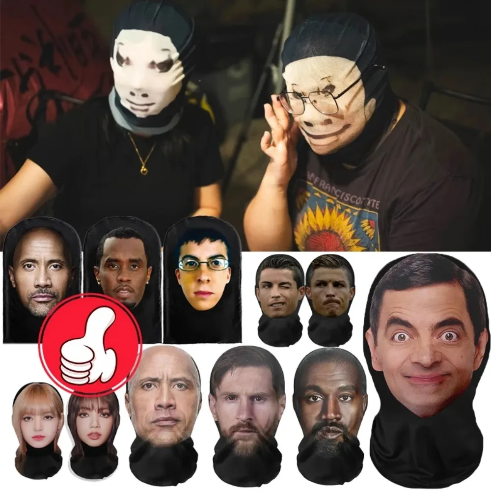 Maschere per il viso 3D realistiche per uomo Donna Maschera cosplay Passamontagna hip-hop a pieno facciale Cappello con cappuccio Copricapo per celebrità di Halloween