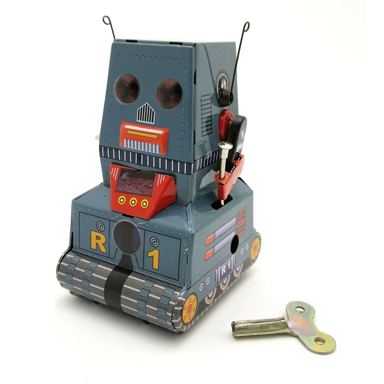 MS371 ロボットレトロノスタルジックなパーソナライズされた装飾写真撮影の小道具ギフト錫工芸品