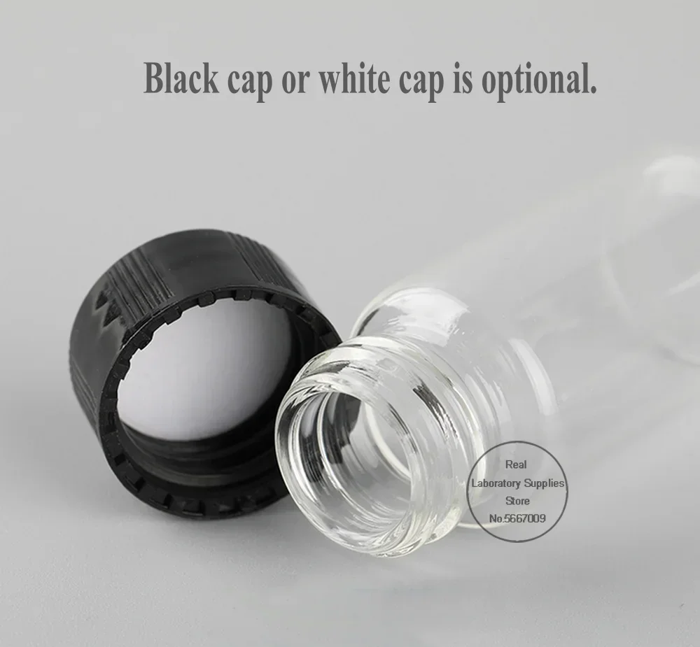 Flacone per campioni in vetro trasparente da 2 ml a 60 ml Flacone per reagenti da laboratorio Piccole fiale medicinali trasparenti per esperimenti chimici