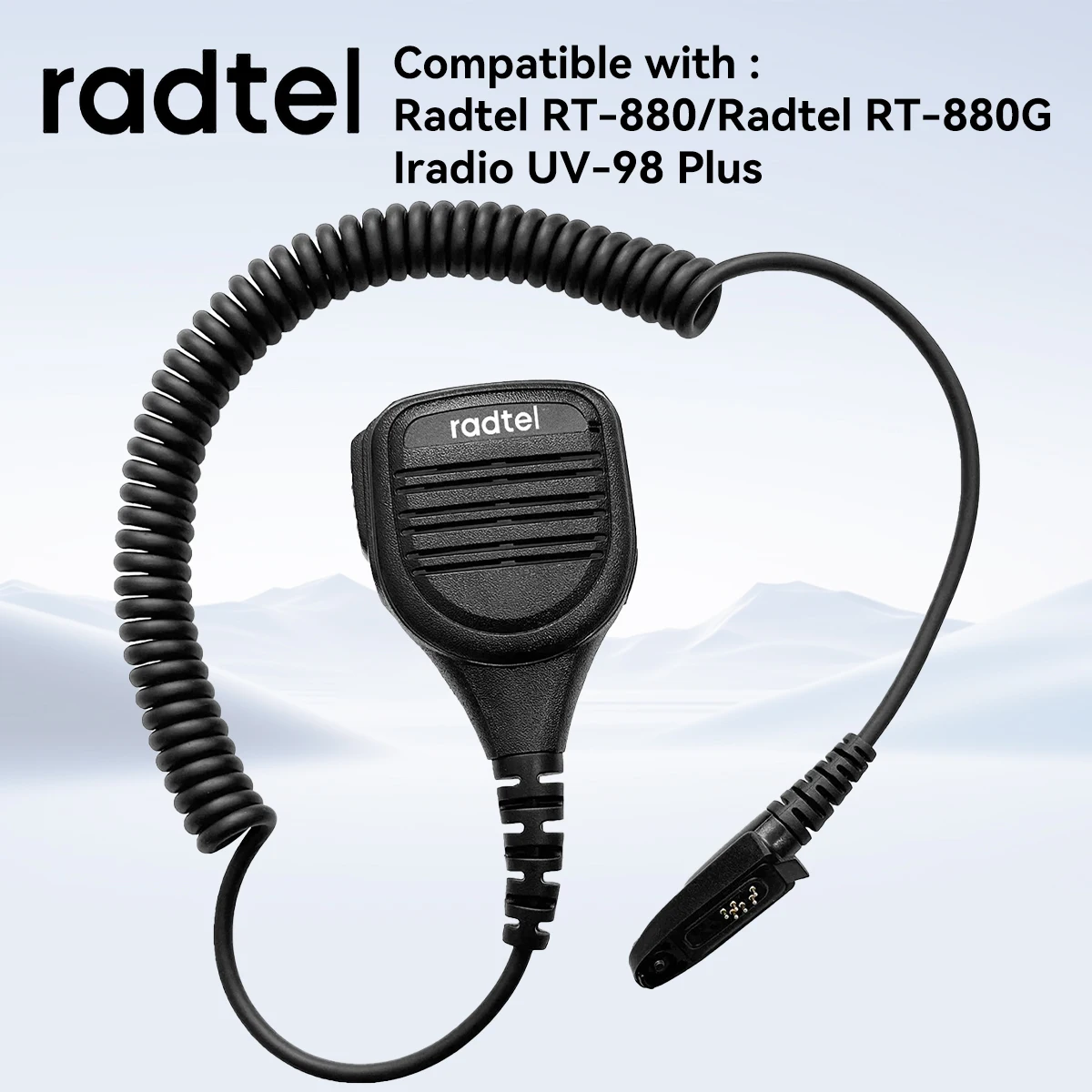 Radtel Heavy Duty Waterproof Walkie Talkie Alto-falante Microfone para Radtel RT-880 Radios