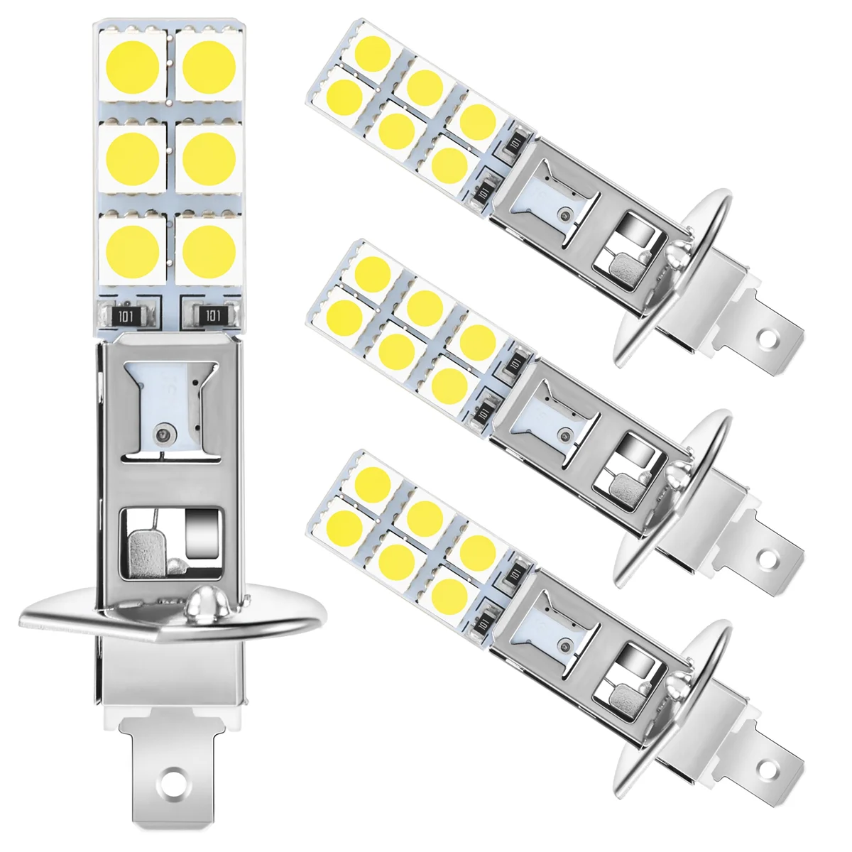 4ชิ้น H1 6000K ซูเปอร์สีขาว80W ชุดหลอดไฟ lampu depan LED ไฟตัดหมอก