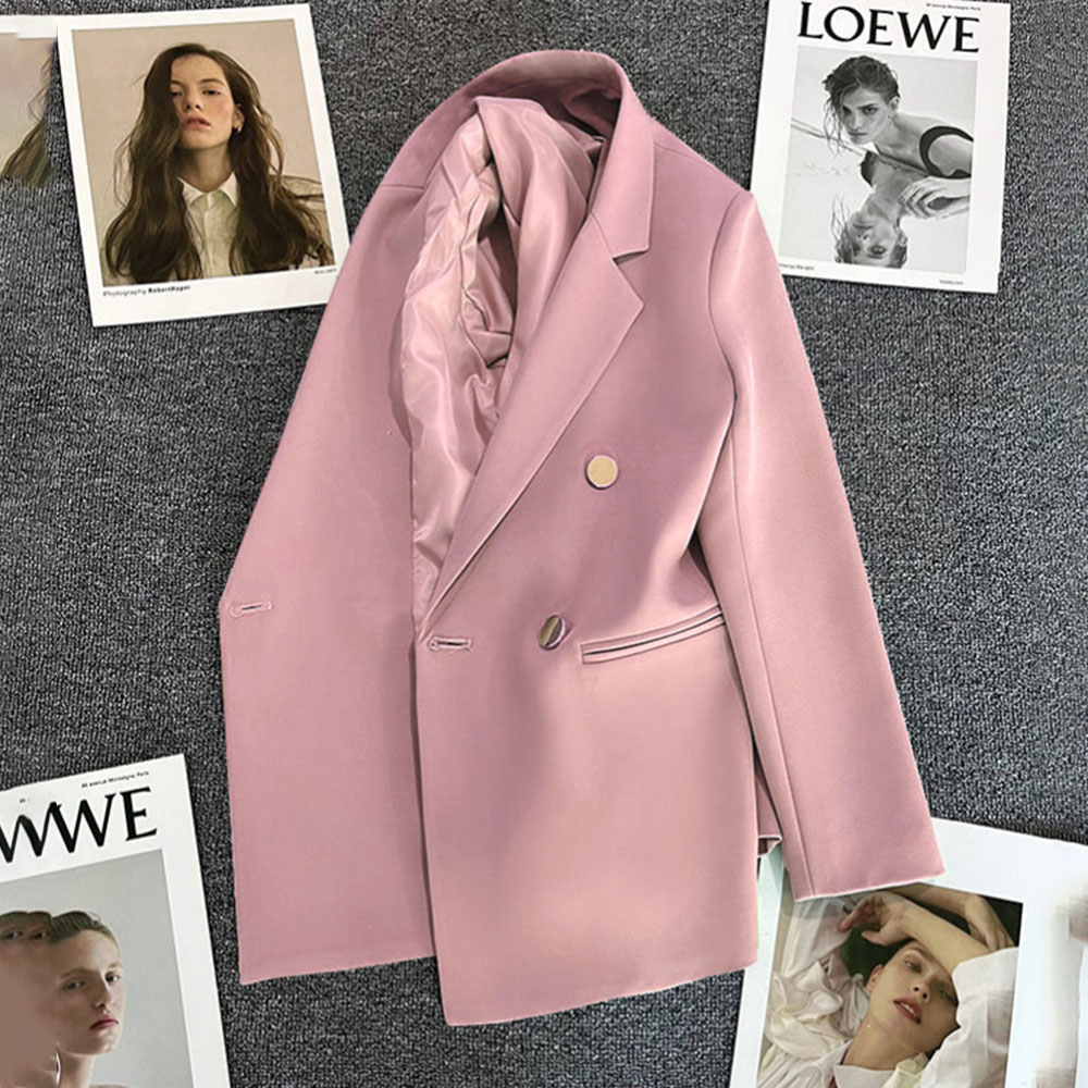 Büro-Blazer für Damen, 2023, lässig, modisch, langärmelig, neu, weiß, schwarz, Single-Button-Jacken, Mäntel, Blazer