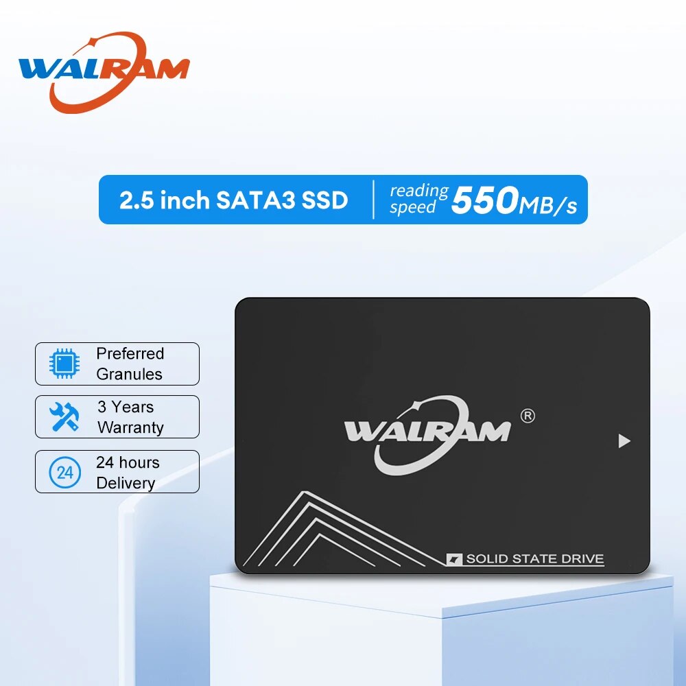 WALRAM-Unidade Interna de Estado Sólido para PC e Laptop, Disco Rígido, SSD SATA3, 512GB, 128GB, 256GB, 1TB, 120GB, 240GB, 480GB, Hdd, 2,5"