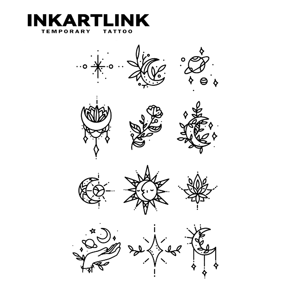 ヘナ フィンガー タトゥー (9) 一時的なタトゥー、15 日間持続する新技術マジック防水半永久ステッカー。