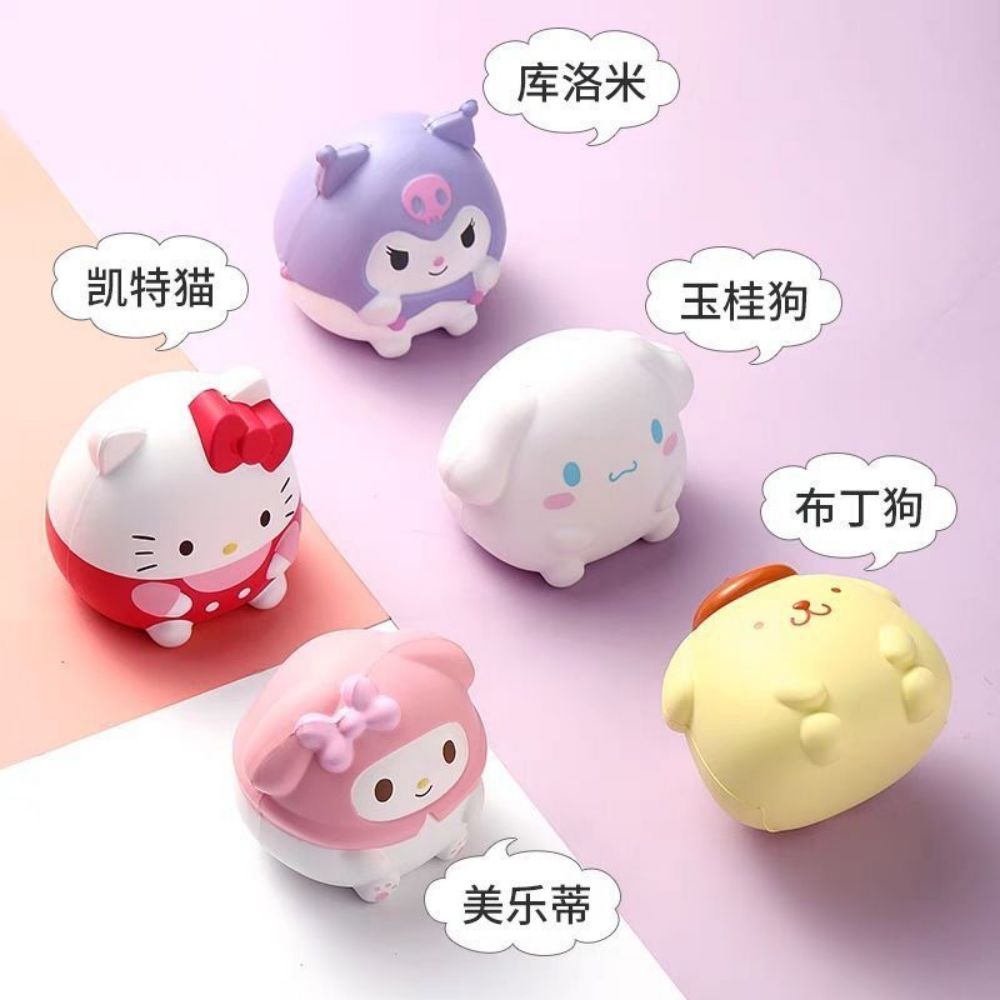 Sanrio Kuromi Cinnamoroll Sollievo dallo stress Squishy Kawaii Melody Decompressione Anime Cartoon Per bambini Pizzico a mano Giocattolo Regalo di guarigione