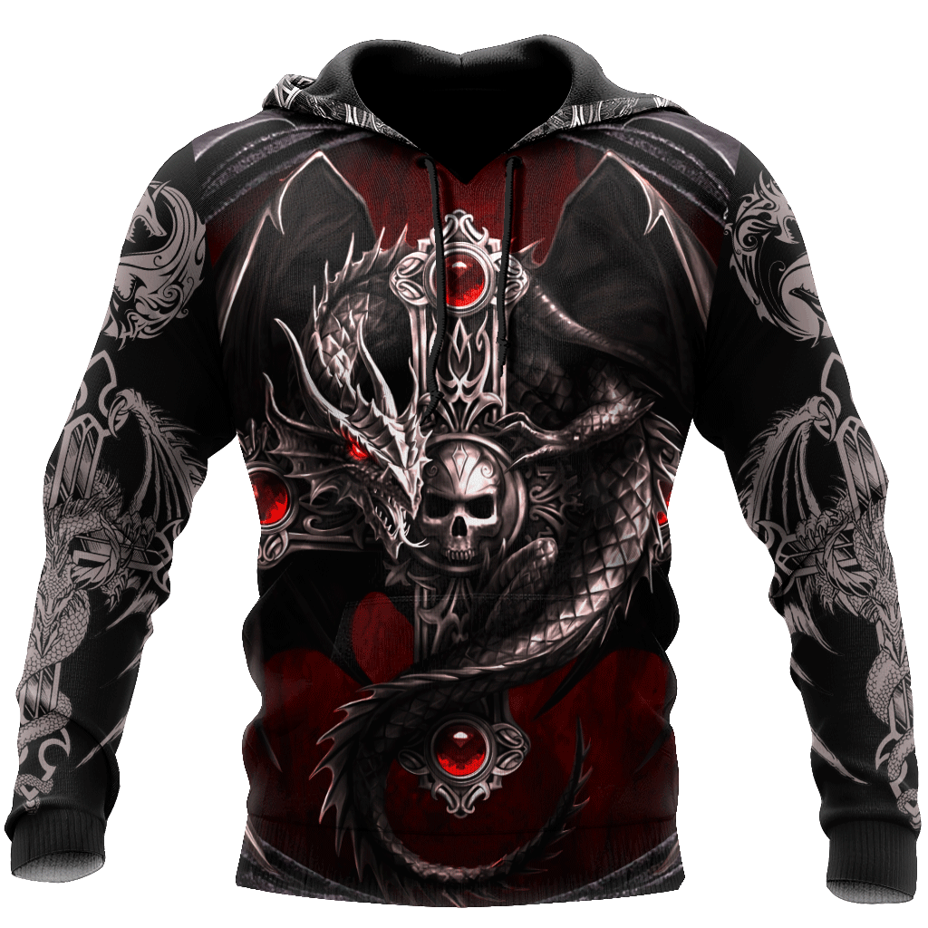 Übergroßes Tattoo Skeleton Cross Terror Red 3D-gedrucktes Herren-Kapuzenpullover, lässige Trainingsanzüge, Rabe, Bad Wolf, Tierkleidung
