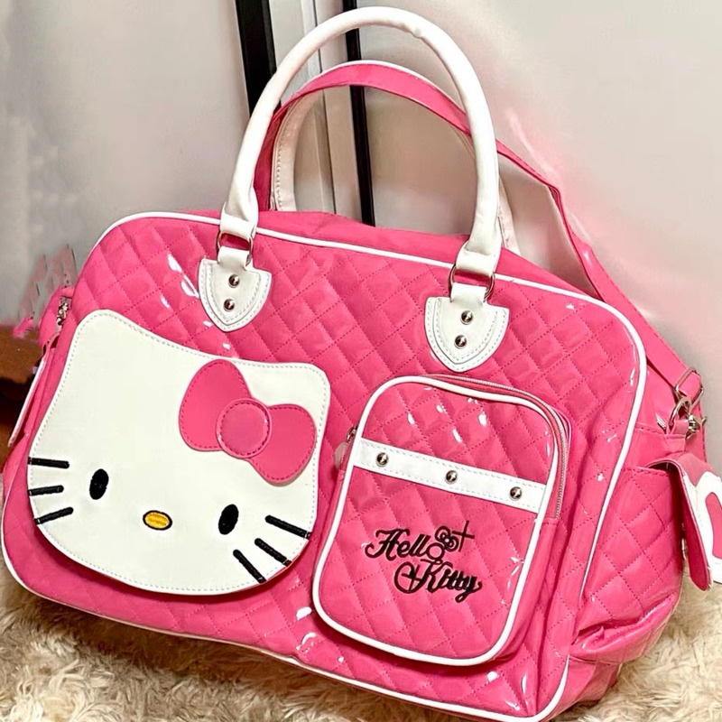 Sanrio Hello Kitty große Kapazität Umhängetasche rosa Umhängetaschen für Frauen Y2k süße Mädchen PU Leder Handtasche