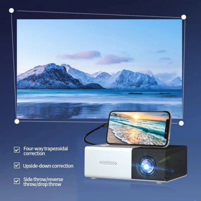 2024 novo yg300 mini projetor led yg300 versão atualizada 1000 lúmen 320x240p hdmi-compatível usb áudio casa media player beamer