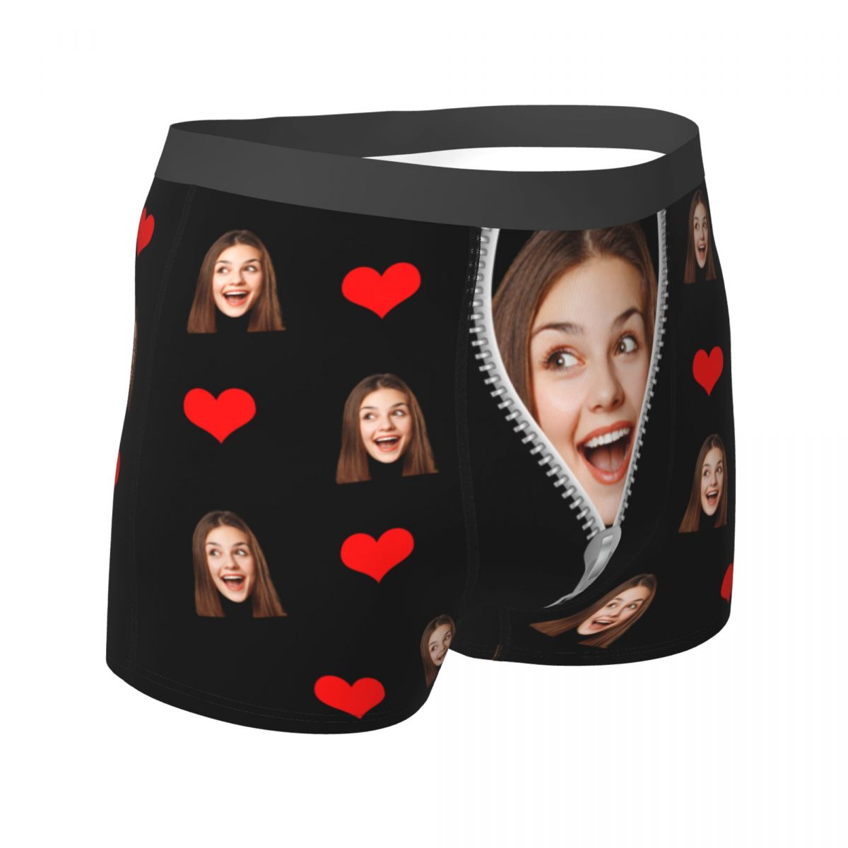 Roupa íntima personalizada para homens, cuecas boxers personalizadas com presentes faciais para namorado e marido, presente de dia dos namorados de Halloween