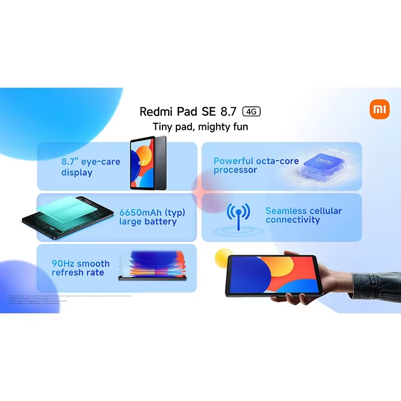Xiaomi-Tablette d'origine Redmi Pad SE 8.7, 64 Go, 128 Go, MediaTek Helio G85, 90HZ, écran 8.7 ", 6650mAh, Android U, version globale