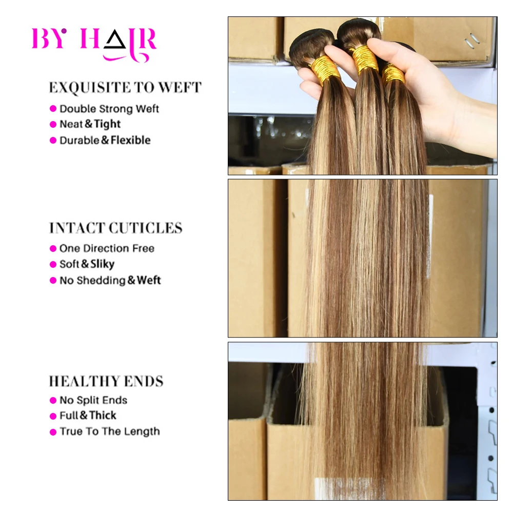 Highlightตรงผมมนุษย์ผู้หญิงสีน้ําตาลสีบลอนด์ผมรวมกลุ่มDealสีผมสานการรวมกลุ่มส่วนขยายP4/27