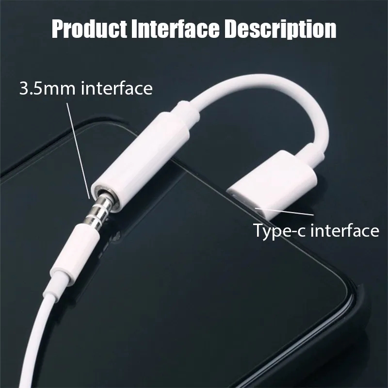 Adaptador USB tipo C a 3,5 Jack para auriculares USB-C 3,5 convertidor de Cable de Audio de 5mm para IPhone 15 15 Pro MAX Samsung Galaxy Huawei Xiaomi