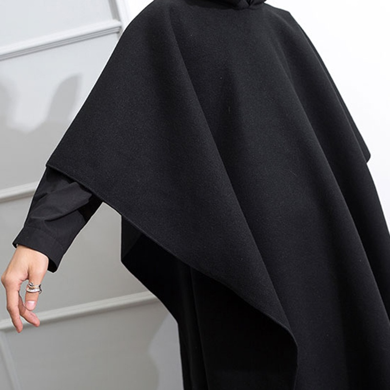 Casual Otoño Invierno para hombre manga de murciélago cálido cómodo con capucha Thobe Jubba capa Poncho abrigo
