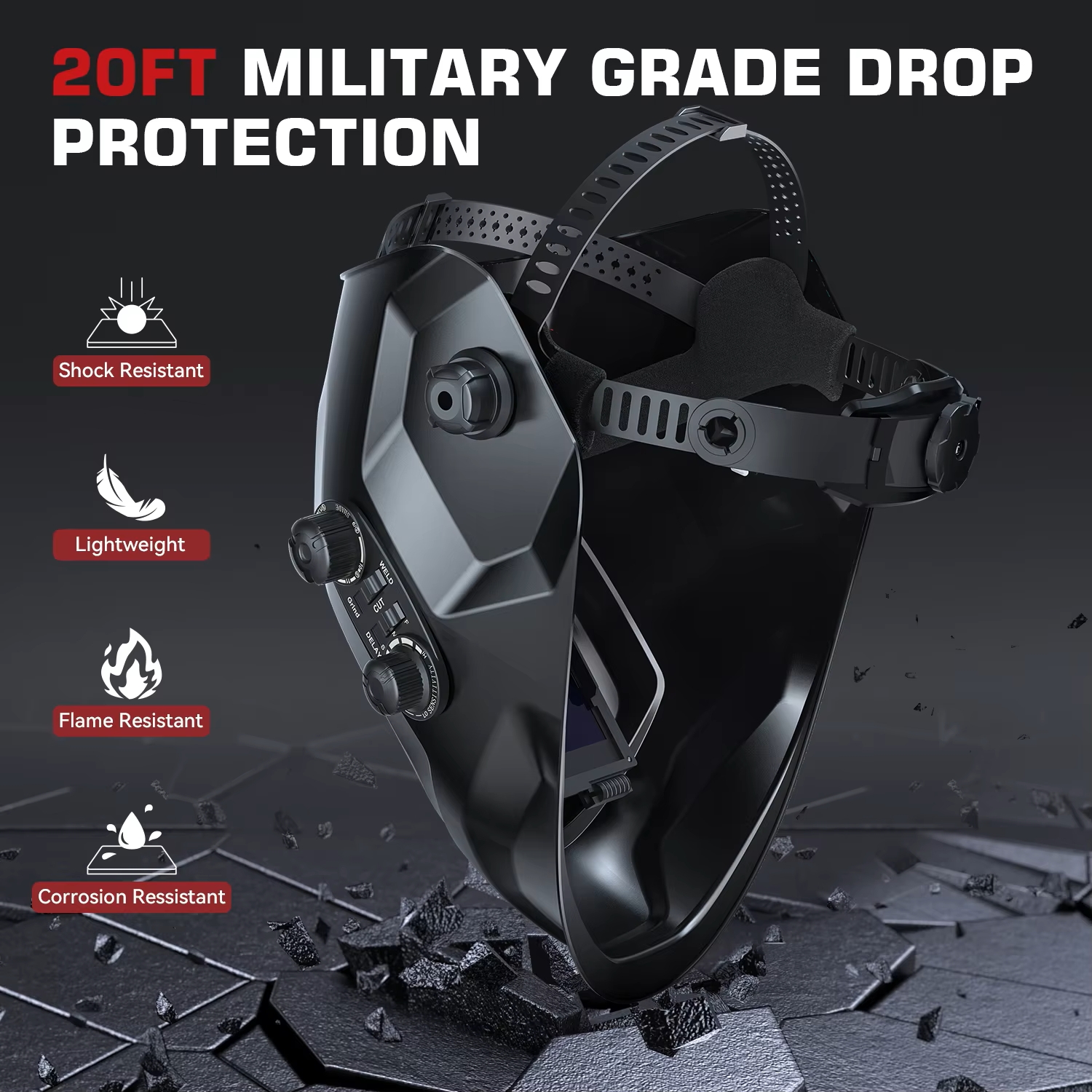 ARCCAPTAIN Welding Mask MIG MAG TIG Welding Helmet Face Cap Solar Cell Powered Auto Darkening Welding Helmet Welding Mask