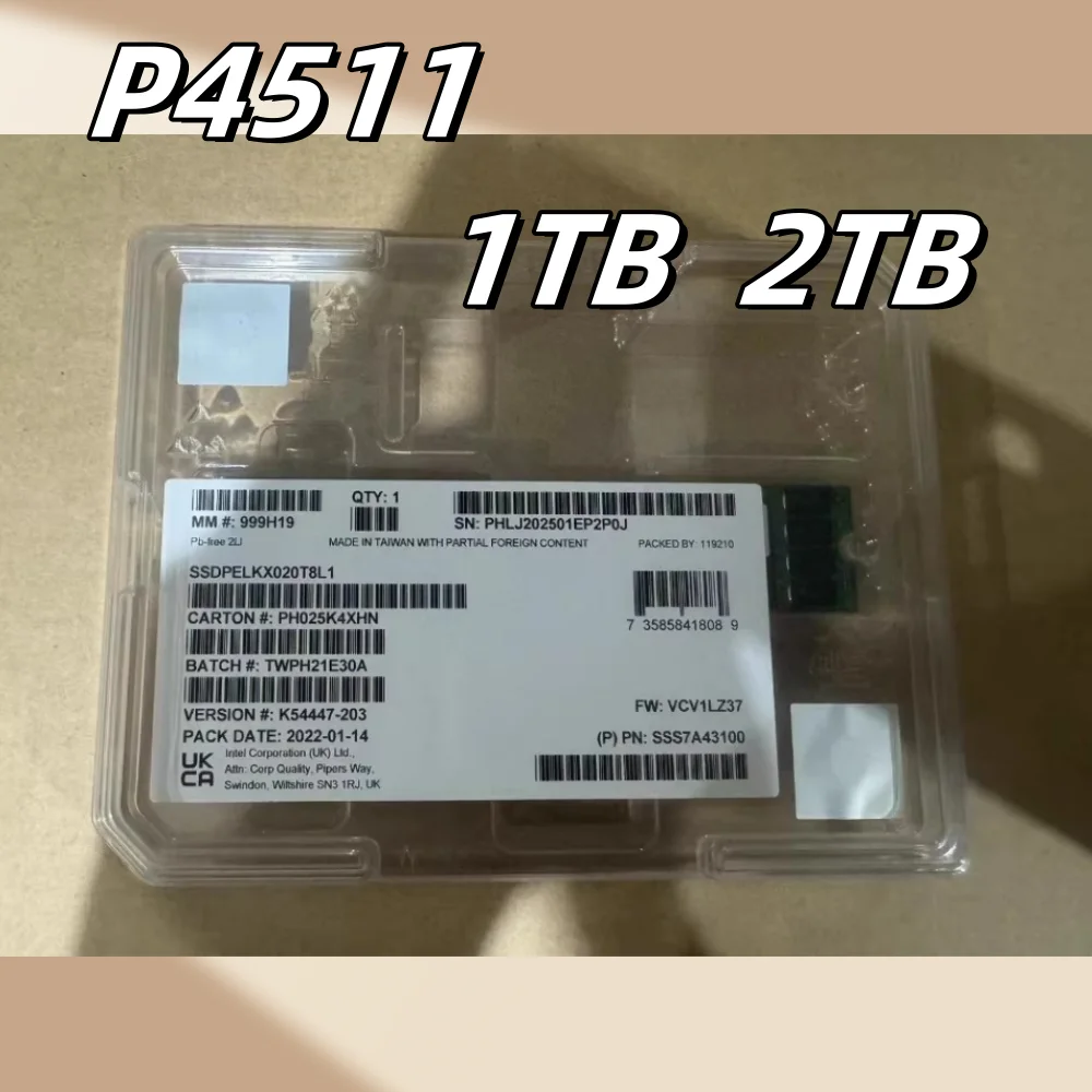 Dla Intel 1tb 2tbOriginal DC P4511 2T 1T M.2 22110 Enterprise SSD Nvme PCL-E3.1X4 Solid State Drive