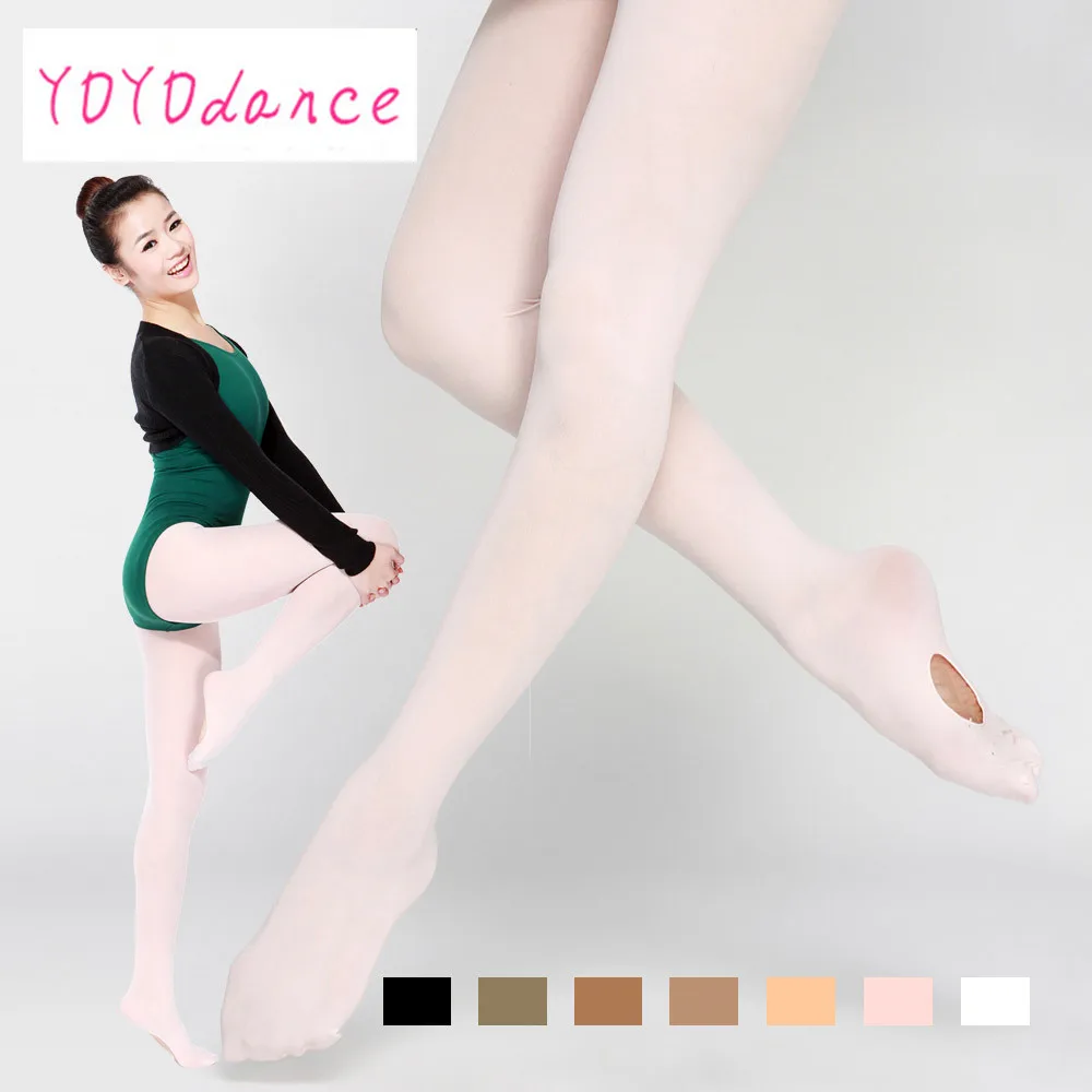 Großhandel zum Verkauf Erwachsene Damen Rosa Tanzbekleidung Weiche Mikrofaser mit Löchern Cabrio Dance Ballet Strumpfhosen