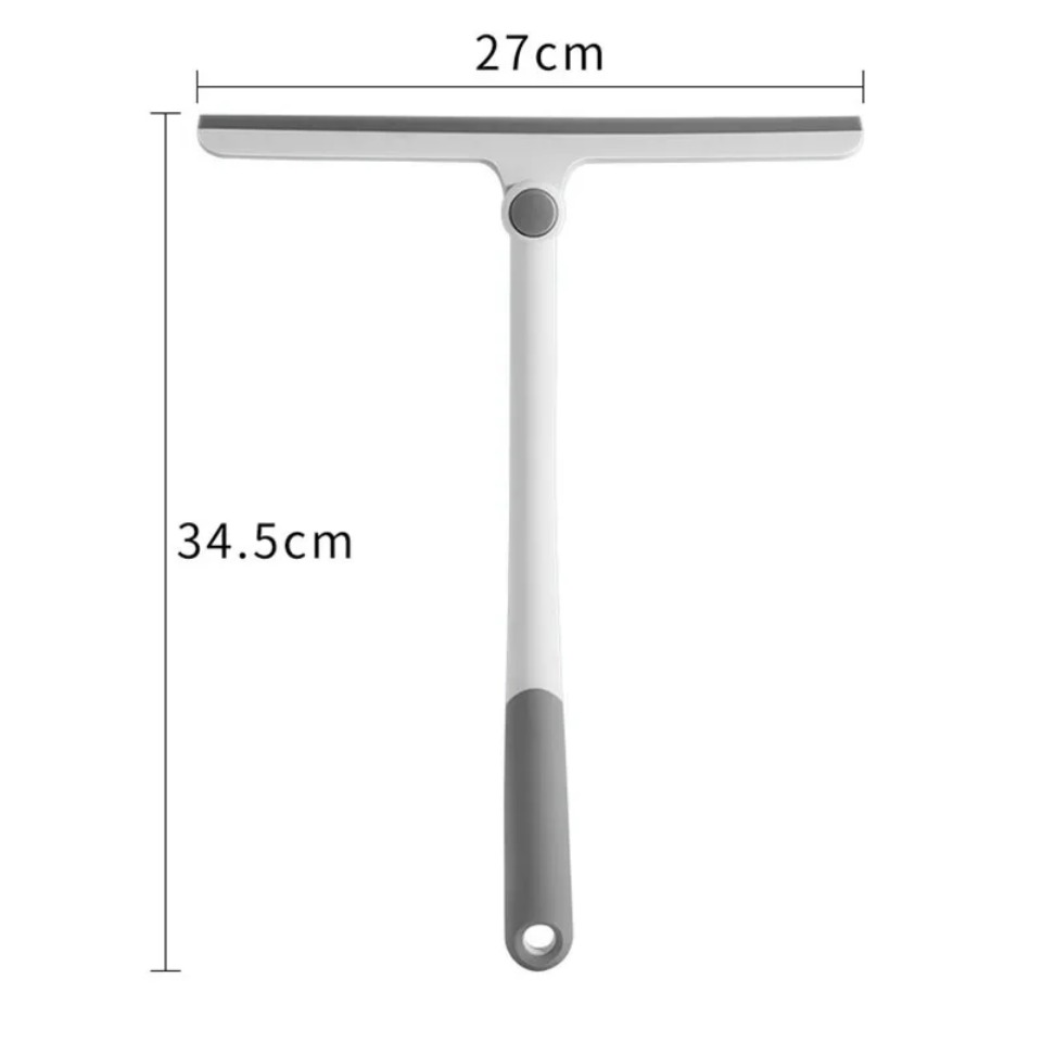 Rodo de chuveiro giratório 360 graus, limpador de vidro, limpador de rodo com suporte de silicone, limpeza de espelho de banheiro