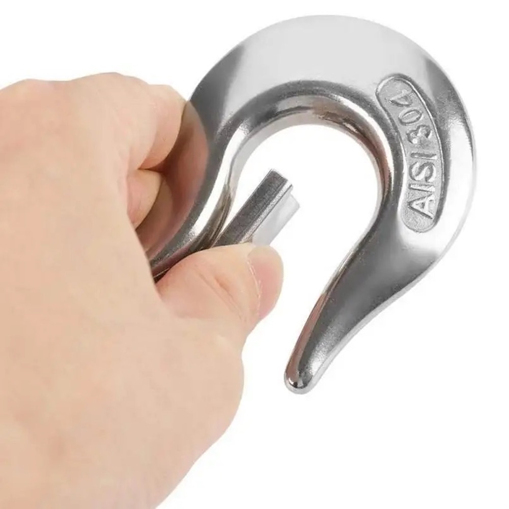 Cadena de elevación de acero inoxidable 304 marino, ojo de elevación giratorio, gancho de carga, grillete, gancho giratorio, carga de 0,15-1,5 T, resistente