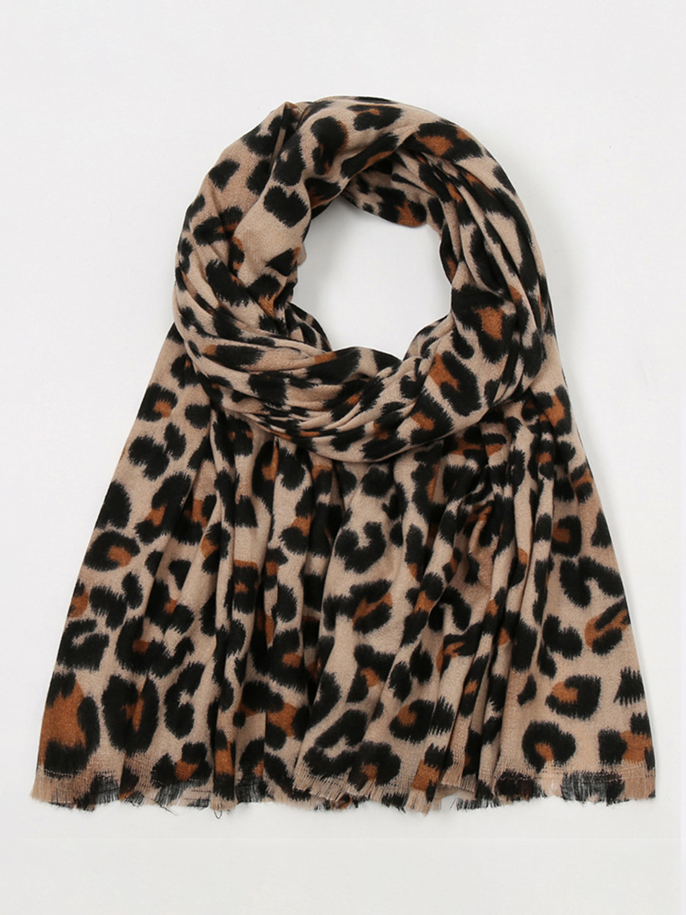 Bufanda de leopardo, pañuelo de Cachemira de imitación para mujer, bufanda más vendida de invierno, cubierta para el cuello, pañuelo a prueba de viento para exteriores