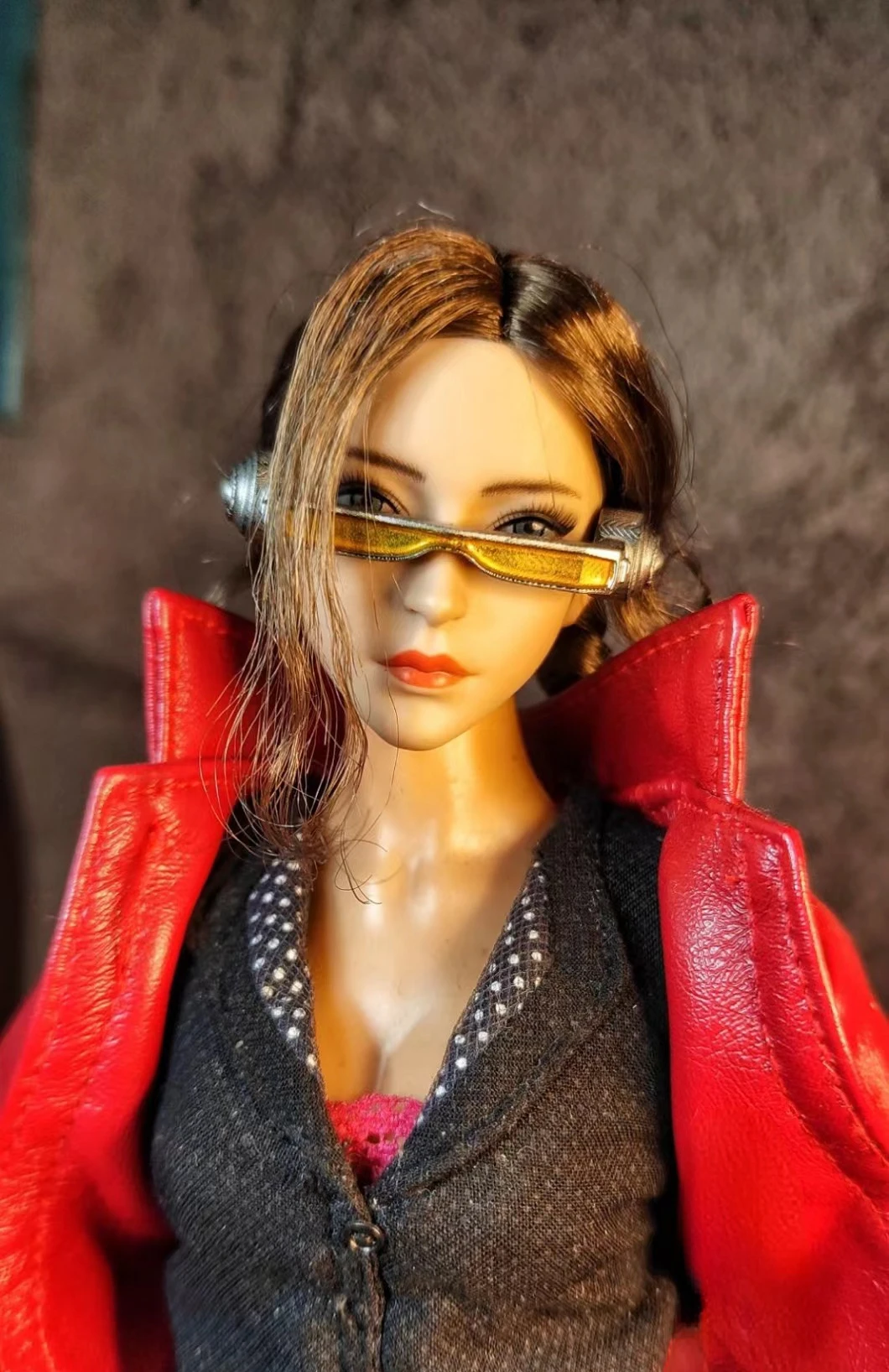 Óculos modelo holográfico para soldado masculino e feminino, 12 em escala, 1:6