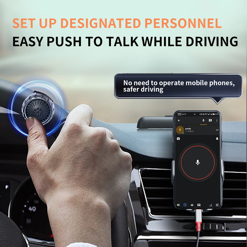 Tebe 10pcs Wireless PTT Button Switch with Strap for ZELLO Mini Portable Communciation Push-to-Talk Controller for IOS Android