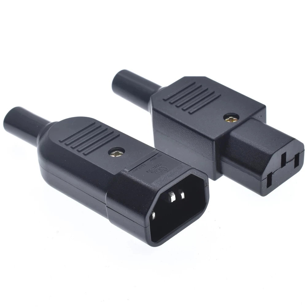 16A 250V IEC ตรงปลั๊ก C13 C14 หญิงชายปลั๊กที่แนะนํา Power Connector 3 ขา AC ซ็อกเก็ตปลั๊กอุตสาหกรรม BK