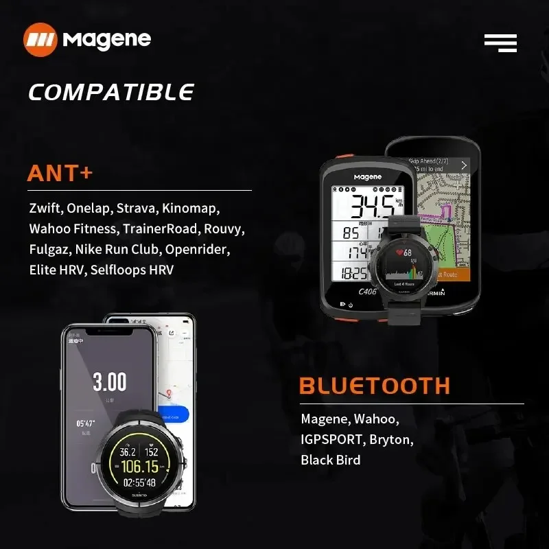 Magene H303 H64 Herzfrequenzmesser Mover Sensor Dual ANT Bluetooth mit Brustgurt Fahrradcomputer Fahrrad Wahoo Garmin Sports