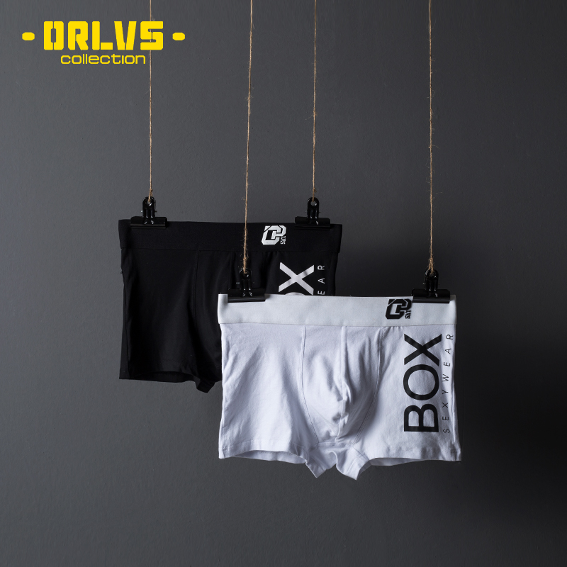 Orlvs boxer masculino sexy roupa interior macio boxershorts de algodão calcinha masculina 3d bolsa shorts sob calças curtas