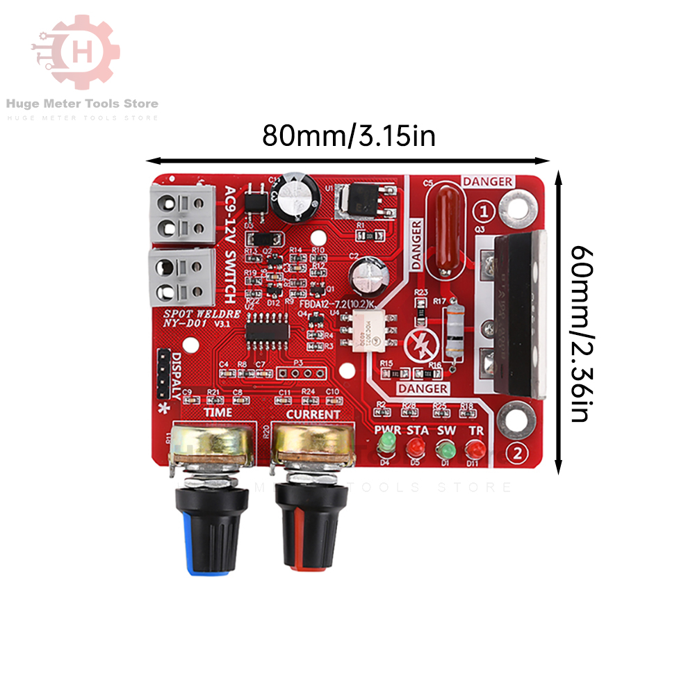 NY-D01 100A Punktschweißgerät-Steuermodul 110 V/220 V Transformator Digitalanzeige Punktschweißzeit und Strom-Controller-Board