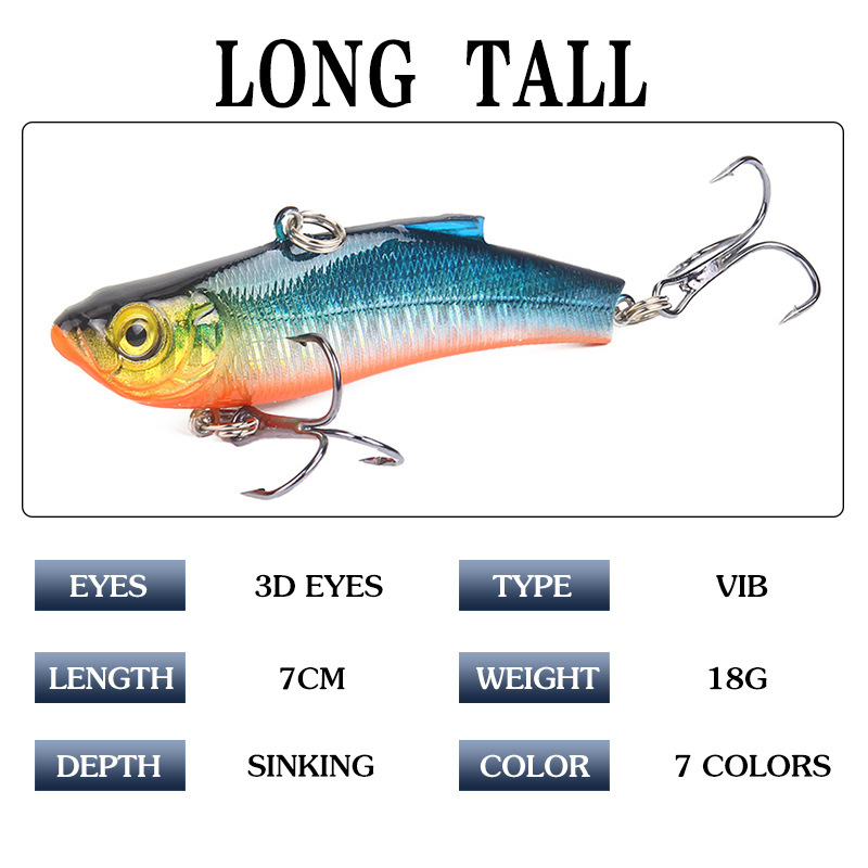 1 Cái Mùa Đông Mồi Dụ Cá Minnow VIB Thìa Spinner Mồi 70Mm 18G Mồi Giả Jig Wobblers Câu Cá mồi Câu Cá