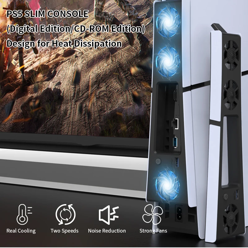 REMANK For PS5 and PS5 Slim Cooling System Cooling Fan For PS5 Slim and PS5 Cooling Fan Disc and Digital Console Cooling System