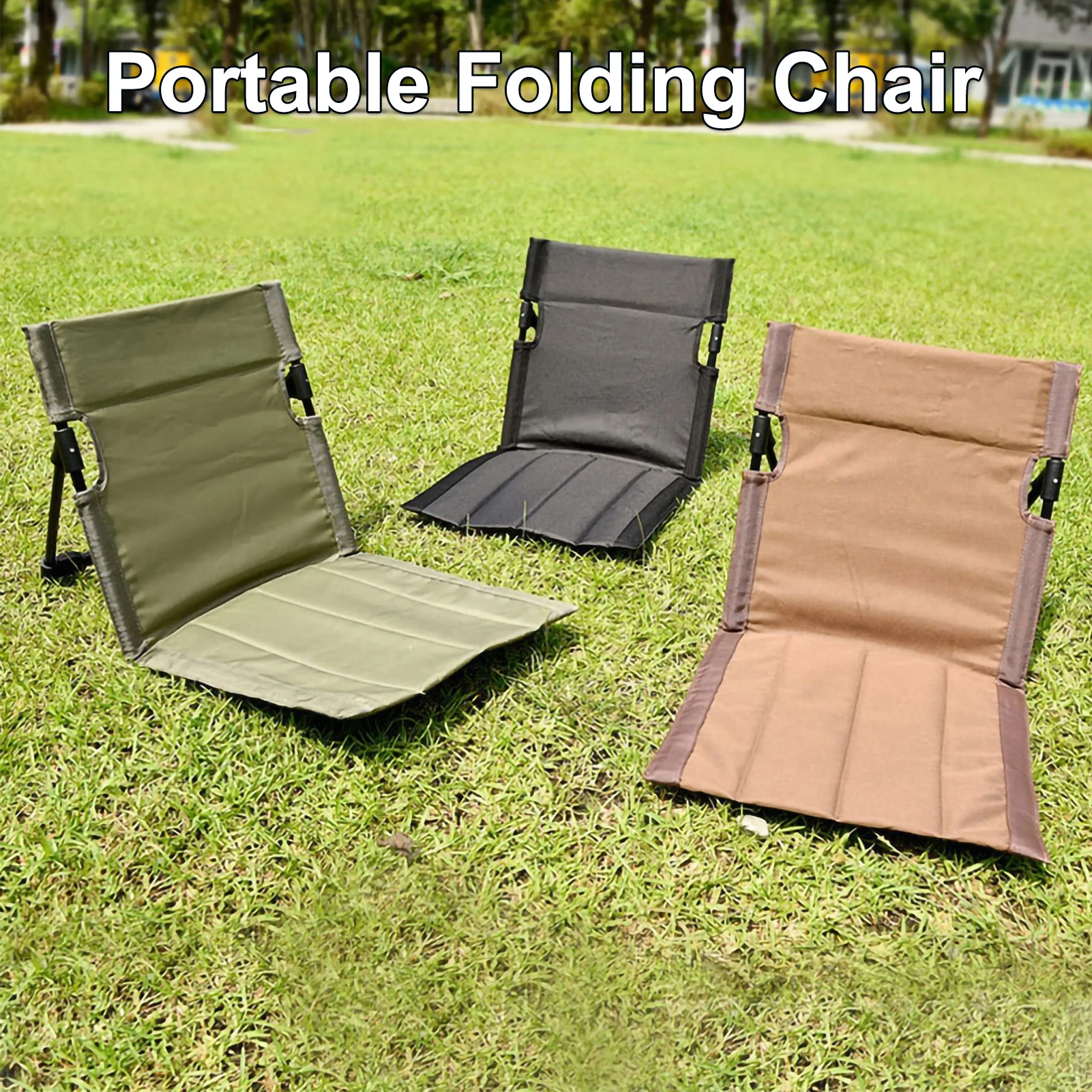Beach Chair Outdoor Easy Recliner Camping Lightweight Folding Leisure Chair Lazy Lawn Cushion Beach Park Portable Chair