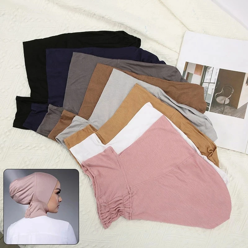 Boné interno muçulmano hijab para mulheres sólido underscarf hijab undercap cachecol turbante chapéu islâmico muçulmano hijabs pronto para usar headcover