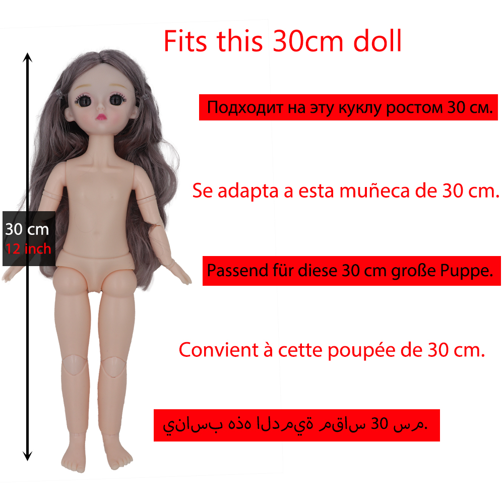 人形のための服 30 センチメートル帽子付き 1/6 12 インチ Bjd 人形服学校制服レディースドレスコスプレ女の子夏のショーツスカート