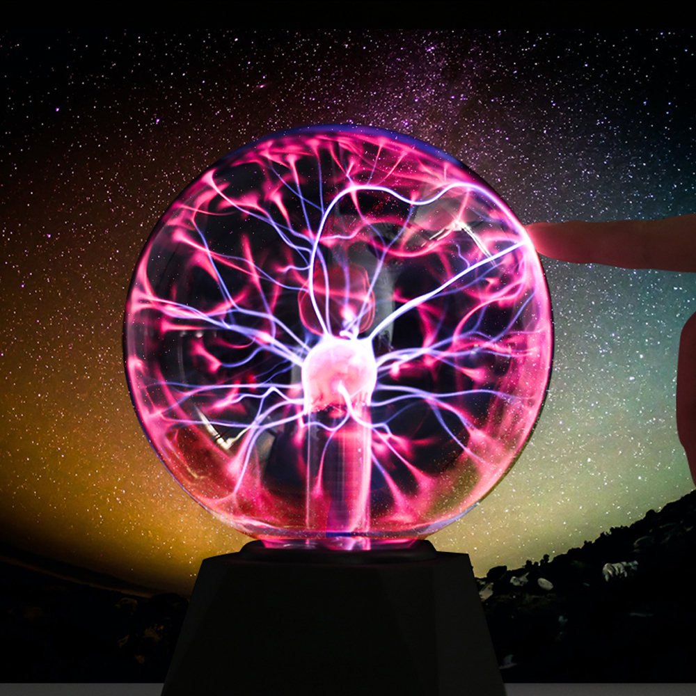 Novelty Magic Plasma Ball Light 220V LED Night Light 3/4/5/6/8 Inch Plasma Ball Touch Lamp Christmas Nightlight Kids Decor Gift