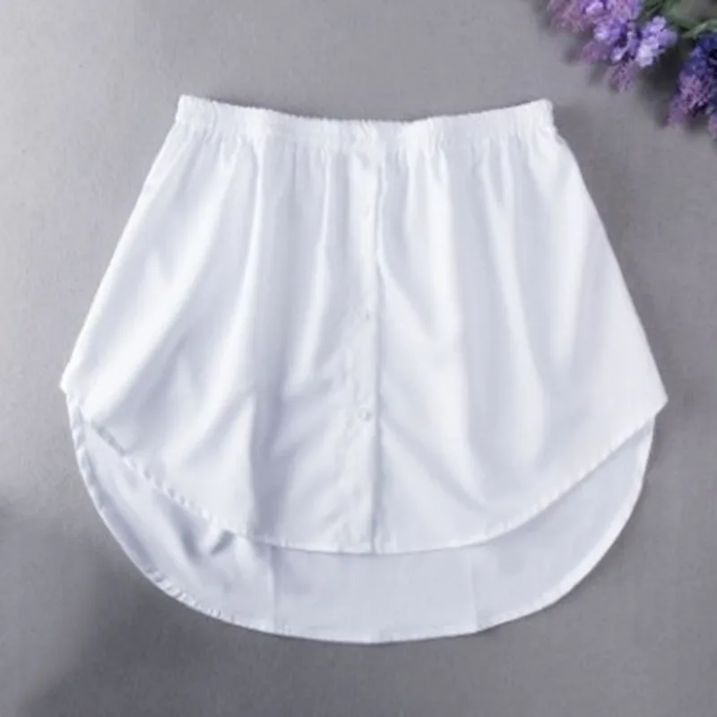 Falda negra con dobladillo falso para mujer, suéter informal de estilo coreano, parte inferior de suéter, parte inferior de camisa falsa, falda de nalgas, Primavera