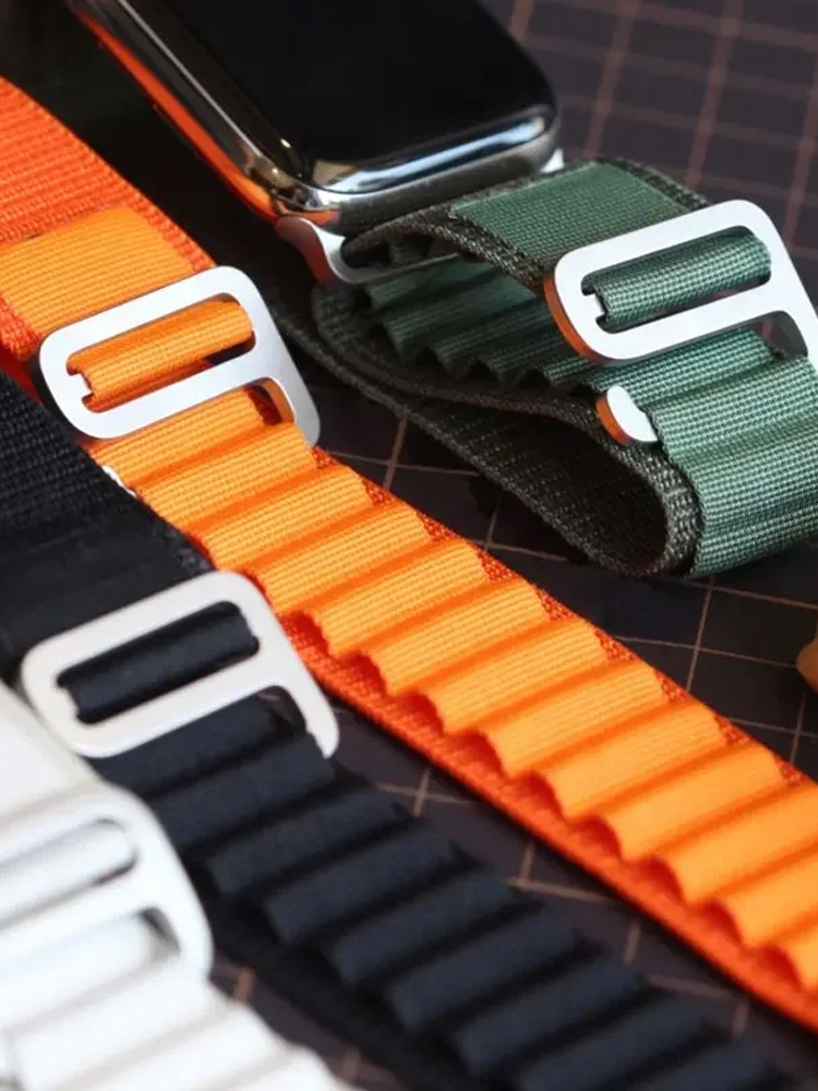 Alpine loop correa para Apple watch, pulsera de nailon de 49mm, 45mm, 46mm, 44mm, 41mm, 42mm, 40mm, Serie 10, 9, 8, 7, SE, 6, 5, 4, 3