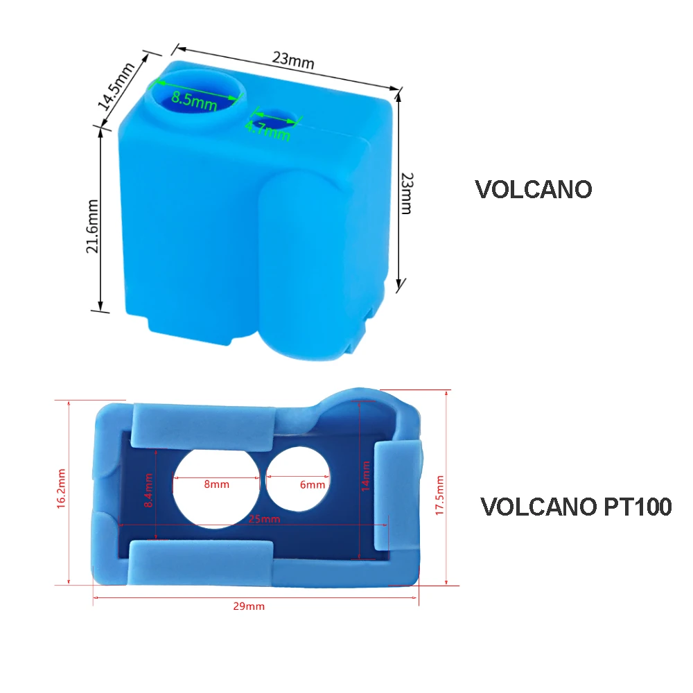 KINGROON Núi Lửa Đun Nóng Khối Máy Đùn Nhôm Hotend Núi Lửa PT100 Nóng Khối Lưng Silicon Case 3D Máy In Phần